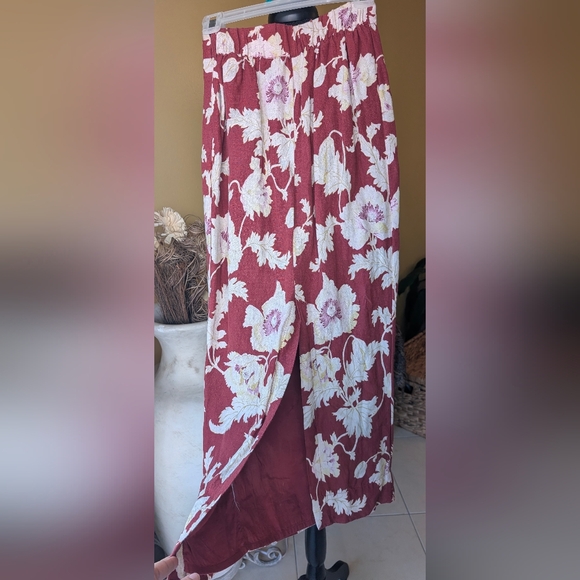 Posse Emma Floral Print High-Waisted Linen Midi Skirt XS - Picture 8 of 13